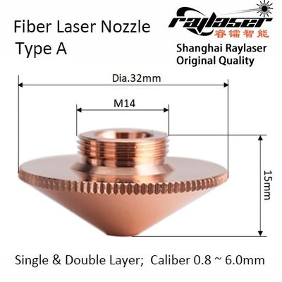 Chrome/Copper Single Double Layer Fiber Laser Precitec Raytools Nozzle Weight KG 0.15 KG